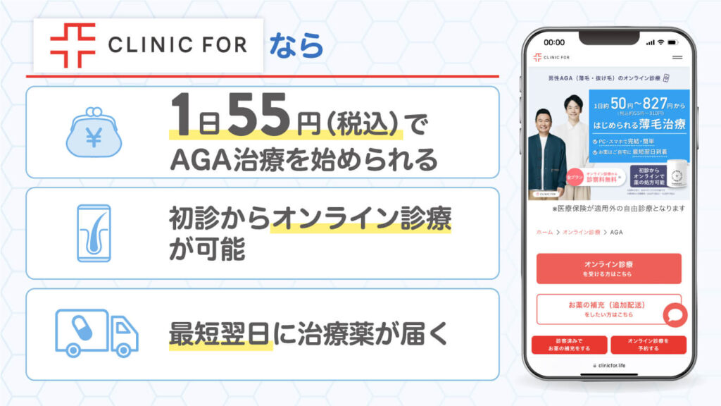クリニックフォアAGA治療の特徴