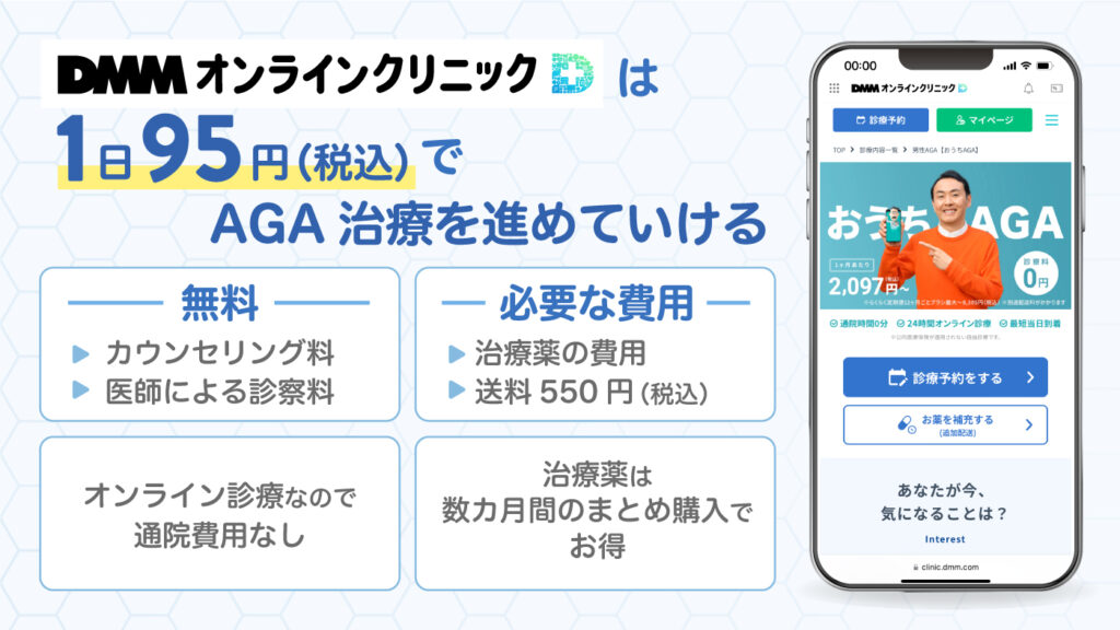 DMMオンラインクリニック　AGA治療の特徴