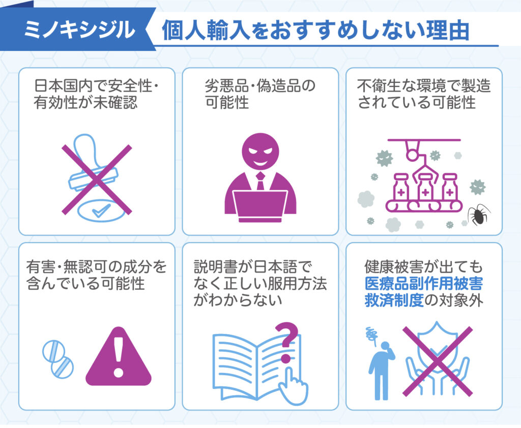 ミノキシジル個人輸入をおすすめしない理由