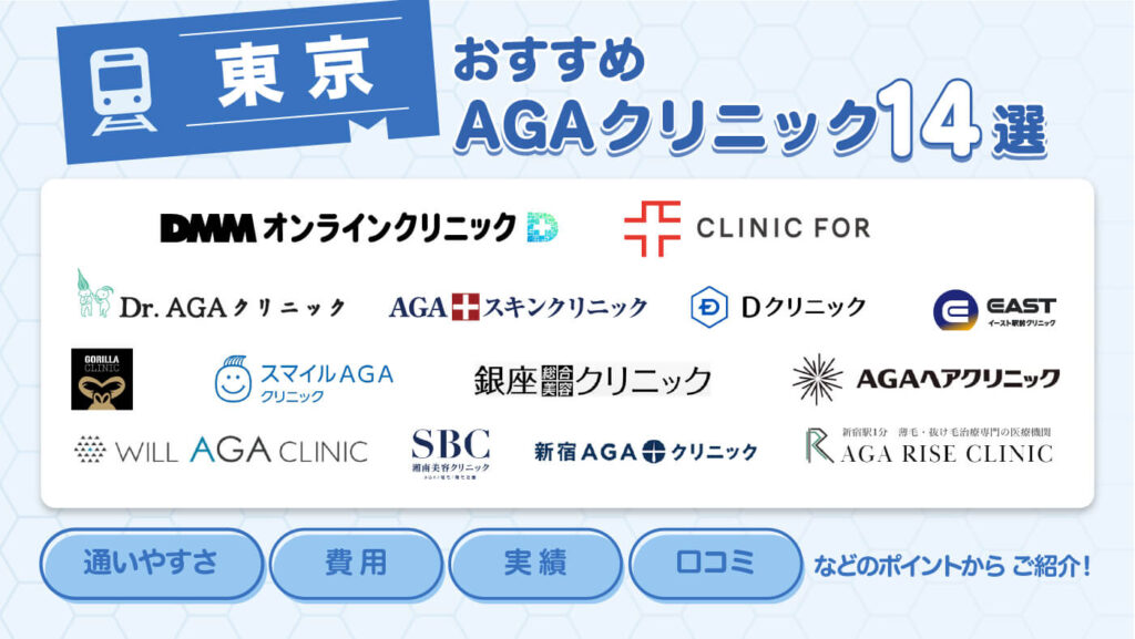 東京おすすめAGAクリニック　通いやすさ・費用・実績・口コミなどのポイントからご紹介！