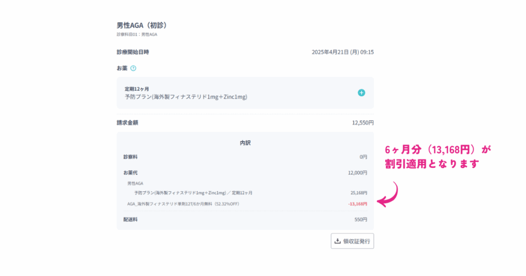 DMMオンラインクリニックのクーポン適用後の金額